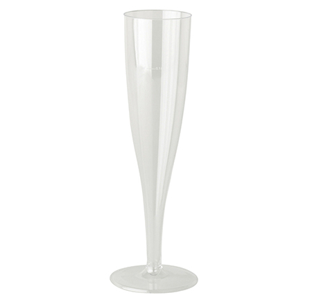 6oz/160ml Champagne Flutes Recyclable - Rigid Disposable RPET Glasses - 10x Per Pack