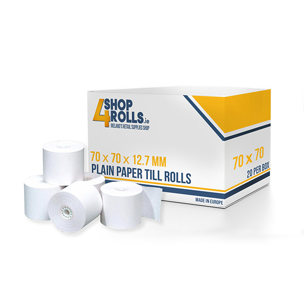 70mm x 70mm x 12.7mm Plain Paper Till Rolls