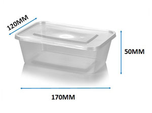 Plastic Hot Food Container with Lids - 750cc Standard Duty - 50x Per Pack