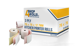 3 Ply 76mm - Self Copy Rolls - White/Pink/Yellow