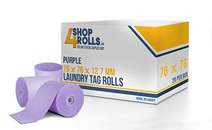 76mm x 76mm Dry Cleaning Tag Rolls - Purple