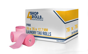 76mm x 76mm Dry Cleaning Tag Rolls - Pink