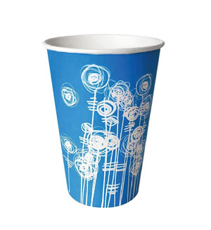 7oz Aqua Swirl Paper Water Cup - 100 Per Pack