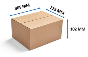 Single Wall Boxes 305mm x 229mm x 102mm - 25x per Pack
