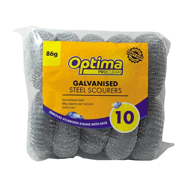 Optima Proclean Galvanised Steel Scourer - Giant  - 10x Per Pack