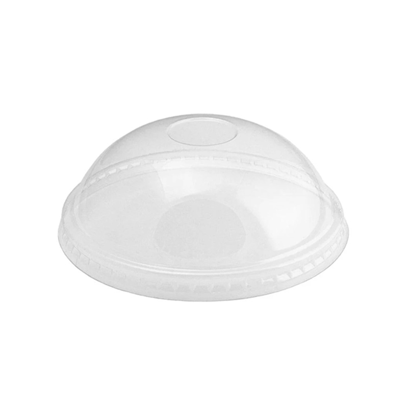 8oz / 89 mm Domed RPET Lids with Hole - 25x Per Pack