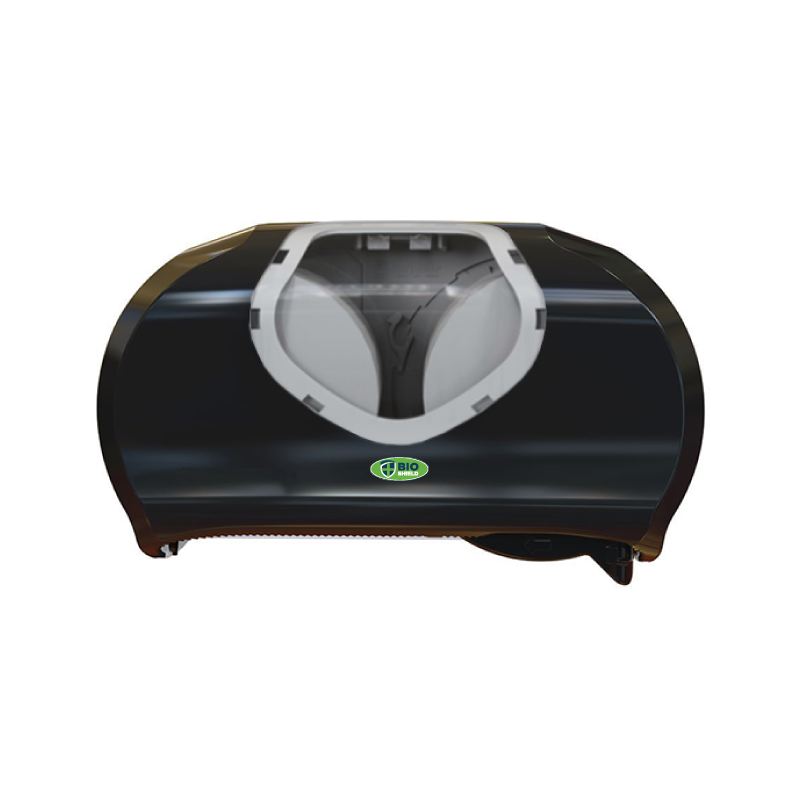 Bio Shield Twin Toilet Roll Dispenser Black - 2Rolls x 13 cm Diameter Rolls - 1 Per Pack
