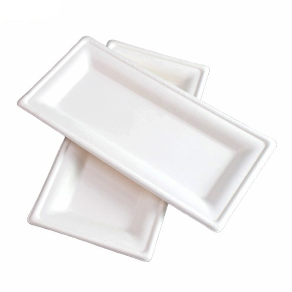 Bagasse Rectangle Plates - 125x Per Pack