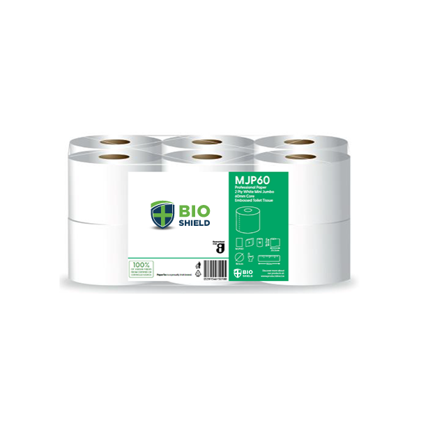 Mini Jumbo 2Ply Toilet Rolls 89mm x 150m - 12x Rolls Per Pack