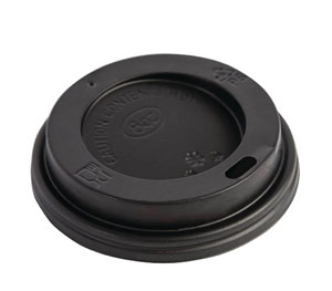 10/20oz Black - Sip Cup Lids - Polystyrene Lids - 100x Per Pack