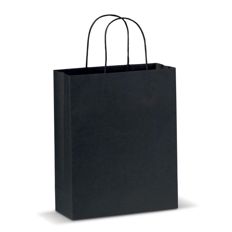 Luxury Black Paper Bags - Medium Twist Handle - 50x Per Pack