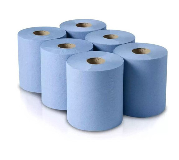 Blue Centrefeed Rolls 2Ply 165mm x 150 Metres - 6x Per Pack