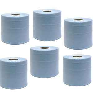 Blue Centrefeed Rolls 2Ply 165mm x 120 Meters - 6x Per Pack