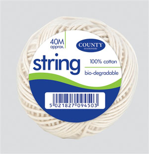 Cotton String Ball Medium 40M Biodegradable - 1 Roll Per Pack