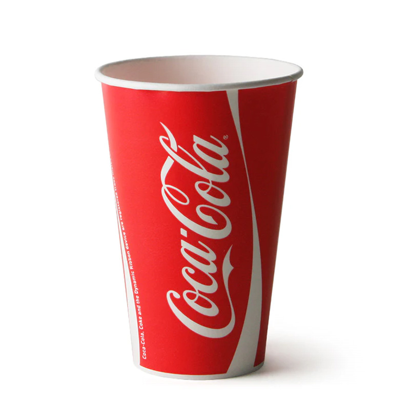 12oz 'Coke' Cold Drink Paper Cup - 100x Per Pack