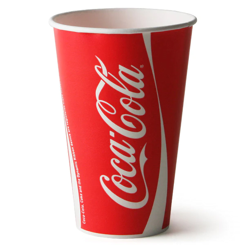 22oz 'Coke' Cold Drink Paper Cup - 50x Per Pack 22oz 'Coke' Cold Drink Paper Cup - 50x Per Pack