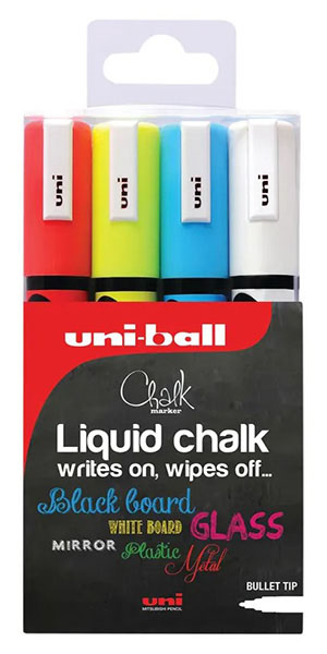 4 Count Liquid Chalk Markers- White