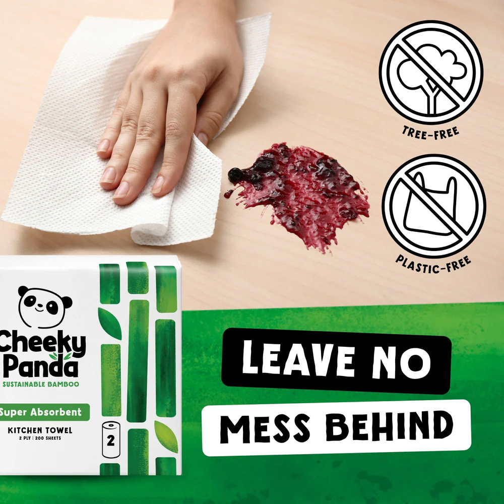 Cheeky Panda 2Ply Kitchen Rolls - 2x Rolls Per Pack Cheeky Panda 2Ply Kitchen Rolls - 2x Rolls Per Pack