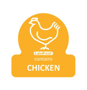 Allergy Food Label Chicken - 30mm x 30mm - 500 Labels Per Pack