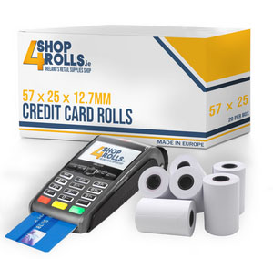 Credit Card Rolls 57mm x 25mm - 20 Rolls Per Box