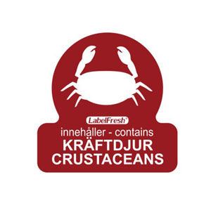 Allergy Food Label Crustaceans - 30mm x 30mm - 500 Labels Per Pack