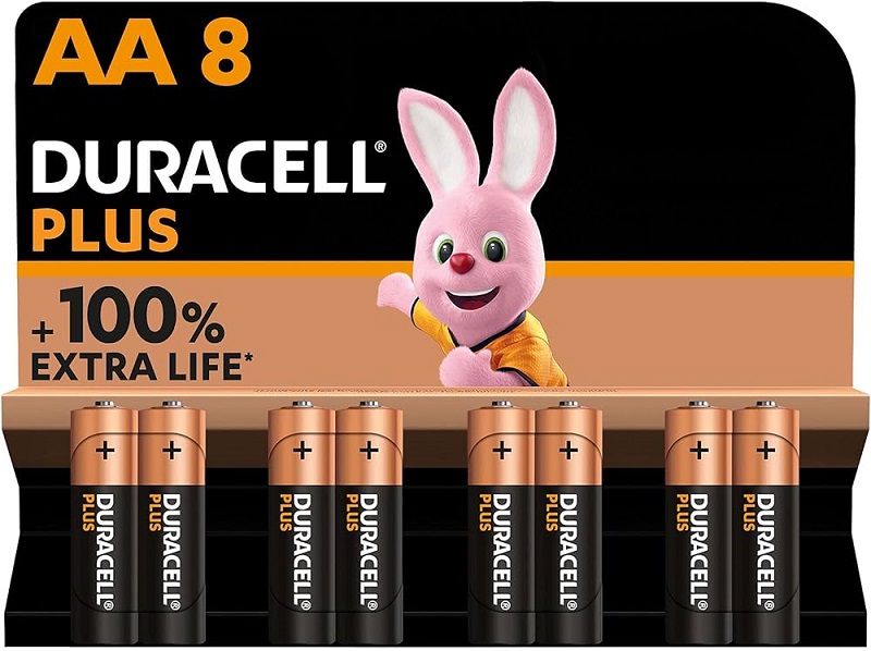 Duracell Plus Power 1.5V Alkaline AA Batteries - 8x Per Pack 