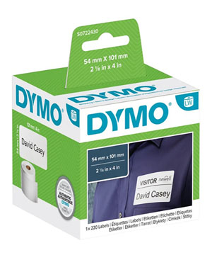 Dymo 99014 LabelWriter 54mm x 101mm - Black on White Labels  -S0722430