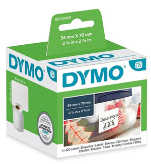 Dymo 99015  LabelWriter 54mm x 70mm - Large Multipurpose Labels- S0722440