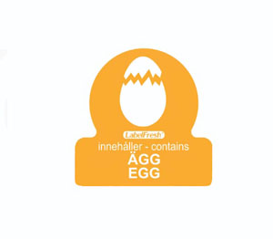 Allergy Food Label Egg - 30mm x 30mm - 500 Labels Per Pack