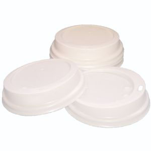 8oz White Compostable Lids - 50 Per Pack