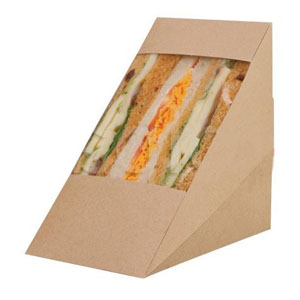 Kraft Compostable Large Triple Sandwich Pack 123x82x123mm - 500 Per Pack