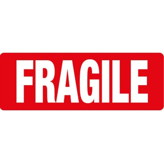 Fragile Parcel Labels - 89mm x 32mm - 1000x Labels Per Roll