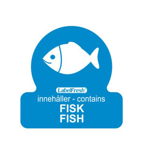 Allergy Food Label Fish - 30mm x 30mm - 500 Labels Per Pack