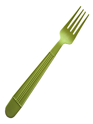 Green Reusable Forks - 100 Per Pack
