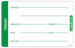 Hygiplas Food Labels - Friday - 70mm x 45mm - 500 Per Pack