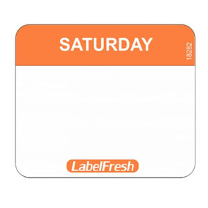 Hygiplas Food Labels - Saturday - 30mm x 25mm - 1000x Per Pack