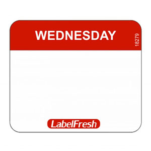 Hygiplas Food Labels - Wednesday - 30mm x 25mm - 1000 Per Pack