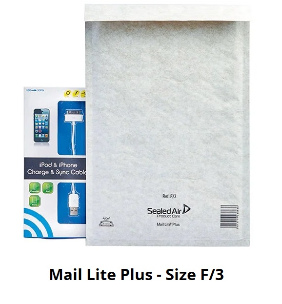 Jiffy Mail Lite Plus Bags - Size F/3 - 220mm x 330mm - 50x Per Pack