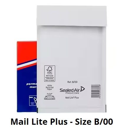 Jiffy Mail Lite Plus Bags - Size B/00 - 120mm x 210mm - 100x Per Pack