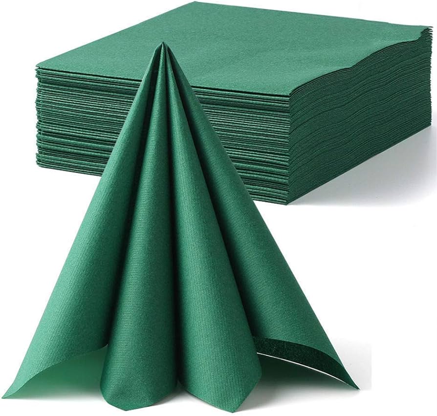 Dark Green Napkin 2PLY 33X33 1/4FOLD - 100Per Packet