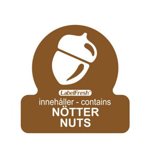 Allergy Food Label Nut - 30mm x 30mm - 500 Labels Per Pack