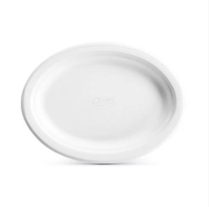 Oval Bagasse Rigid Plate - 50 Per Pack