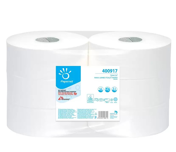 PaperNet 2Ply Maxi Jumbo Toilet Rolls - 95mm x 304m - 6x Rolls Per Pack