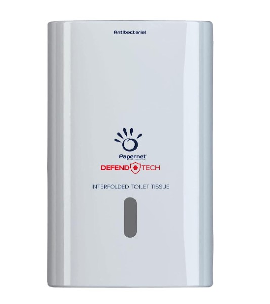 Defend-Tech Interfolded Toilet Tissue White Dispenser - 1x Per Pack