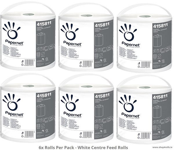 White Centrefeed Rolls 2Ply 185mm x 135 Metres - 6x Per Pack White Centrefeed Rolls 2Ply 185mm x 135 Metres - 6x Per Pack