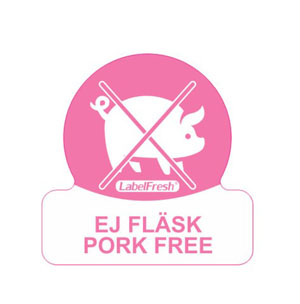 Allergy Food Label Pork Free - 30mm x 30mm - 500 Labels Per Pack