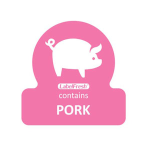 Allergy Food Label Pork - 30mm x 30mm - 500 Labels Per Pack