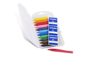 Primo Jumbo Wax Crayons 12x Assorted, 13.5 x 65mm - 12 Per Pack