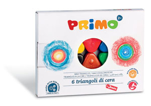 Primo Triangular Wax Crayons 6x Assorted Pack