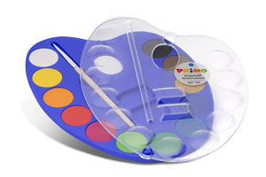 Primo WaterColour Set of 12, 25mm Dia - Heart Shaped Box and lid